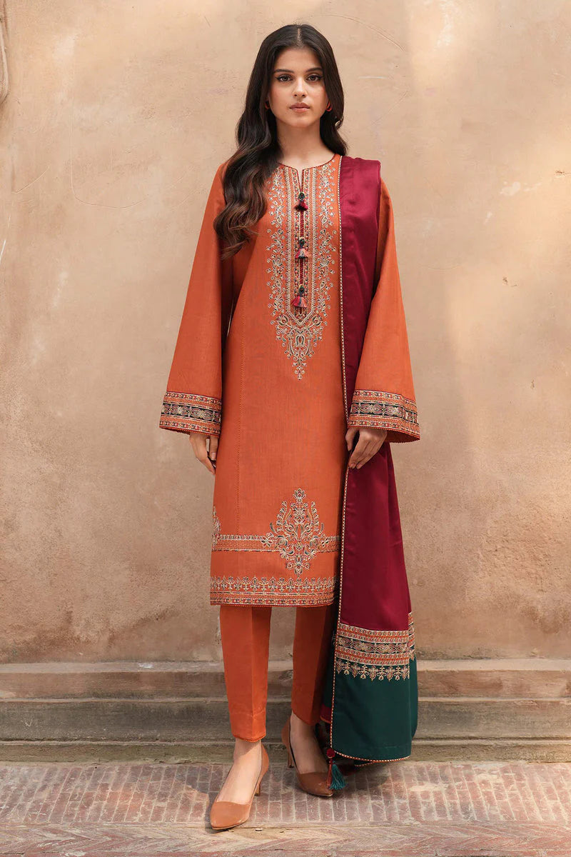 Delia by Jazmin Embroidered Khaddar Unstitched 3Pc Suit DW'24 D9