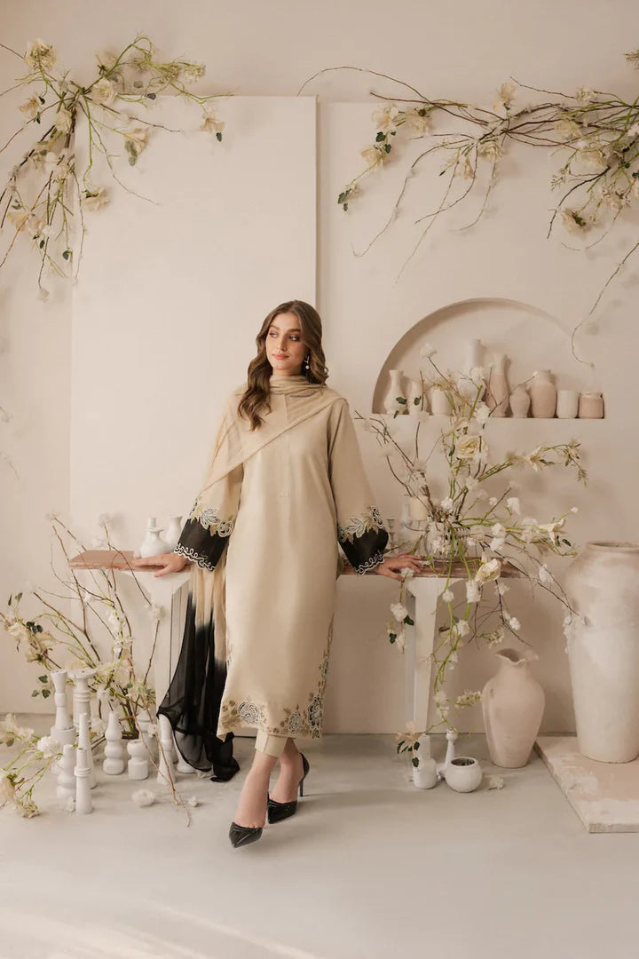 Grace S1021-Embroidered 3pc Lawn dress with Embroidered Chiffon Dupatta